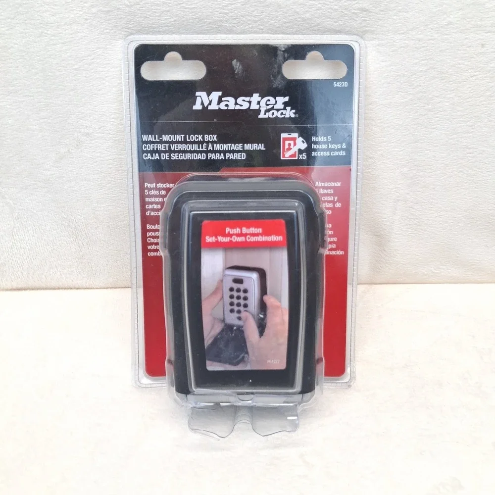 Master Lock Black Wall Mount Key Lock with Push Button Code Entry  5423D